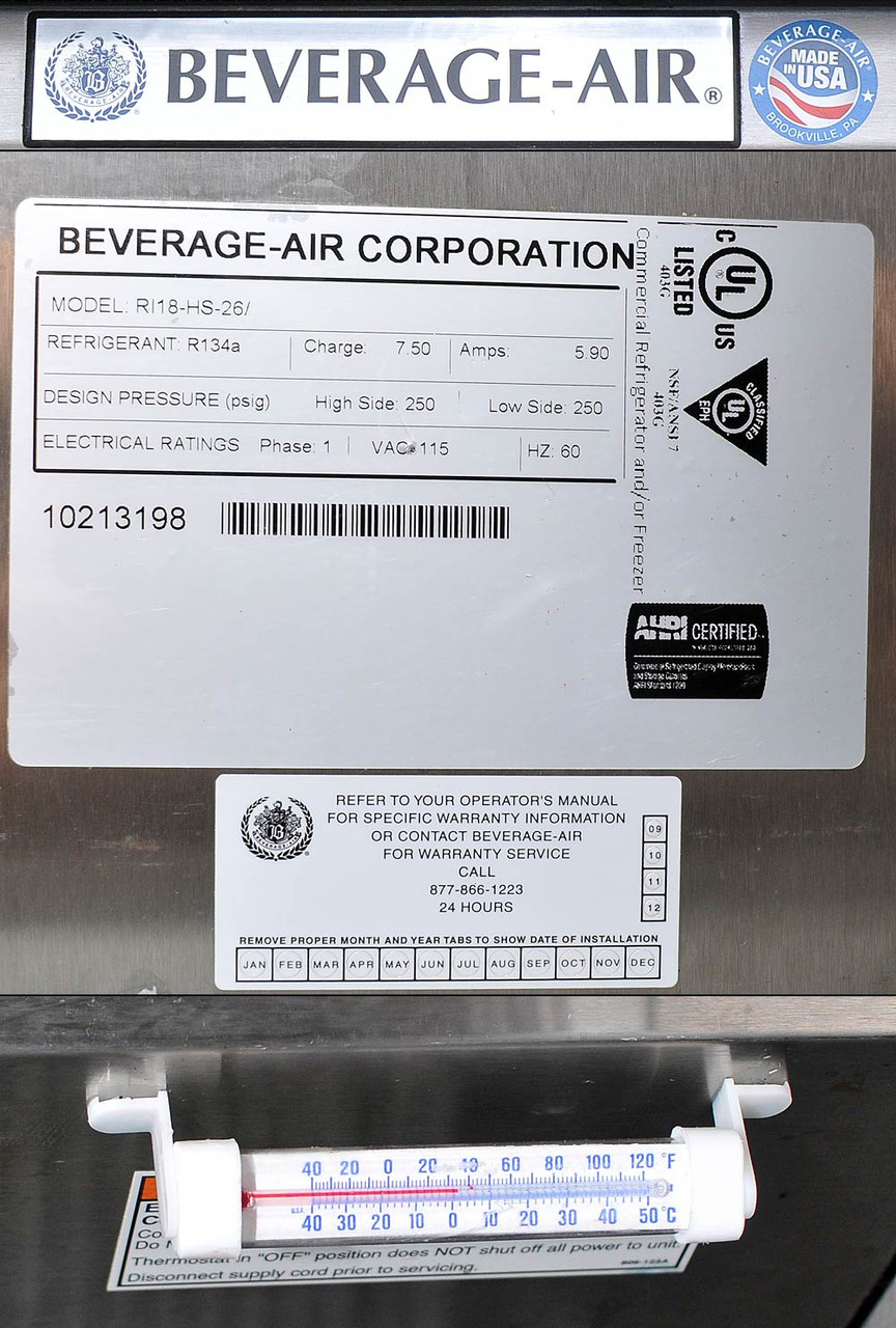Beverage-Air RI18-HS-26 Reach-In Refrigerator Stainless Top