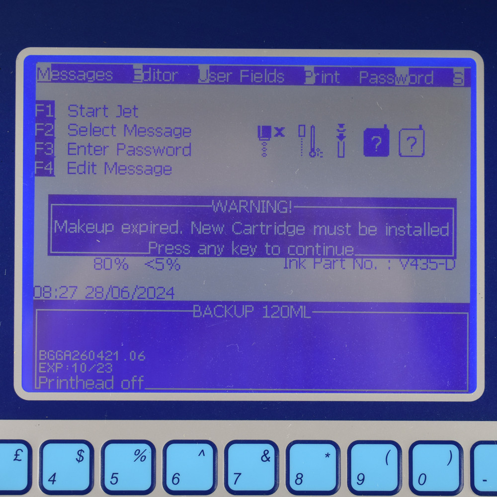 VideoJet 1520 Continuous Inkjet CIJ Coding QR Code Printer Machine