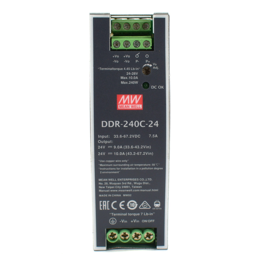 Mean Well DDR-240C-24 DC-DC Converter DIN Rail 240W 24V@10A-Out