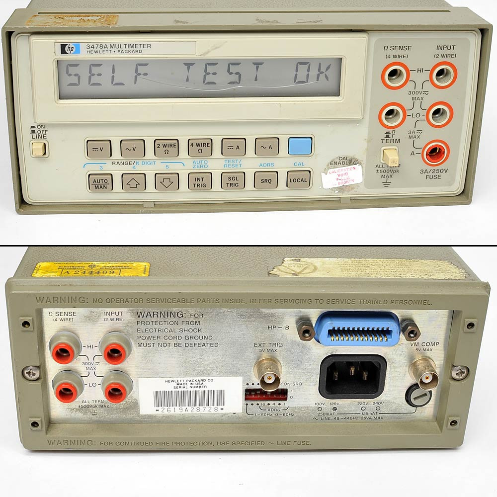 HP 3478A Digital Multimeter DMM 5-1/2 Digit AS-IS 0.6 Ohm Short