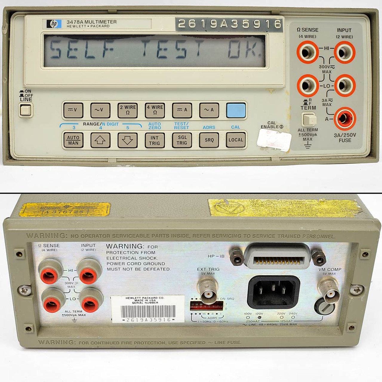 HP 3478A (5-1/2) GPIB Interface AR488付 HP 3478A Digital Multimeter DMM 5-1/2 Digit with HP-IB/GPIB