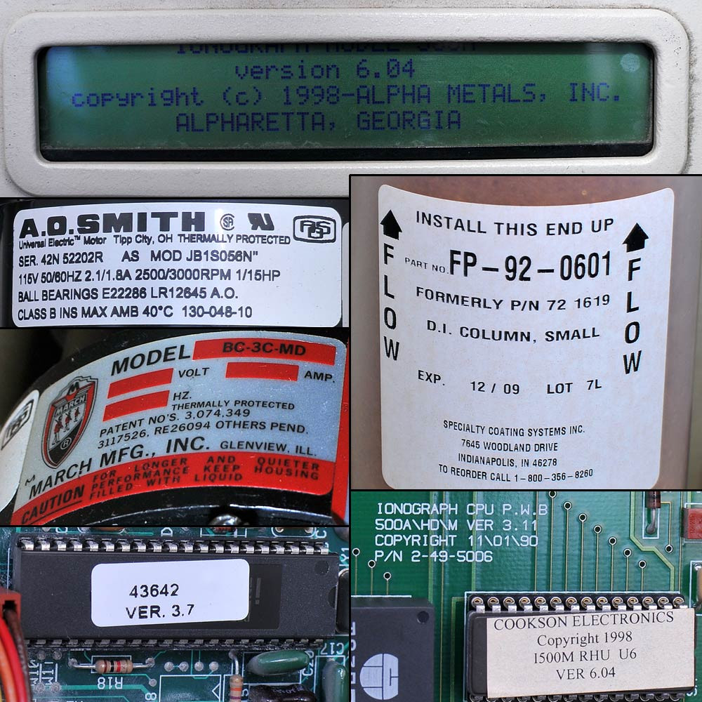Ionograph SCS Speedline Ionograph 500M-SP Small Parts Test Module - Parts