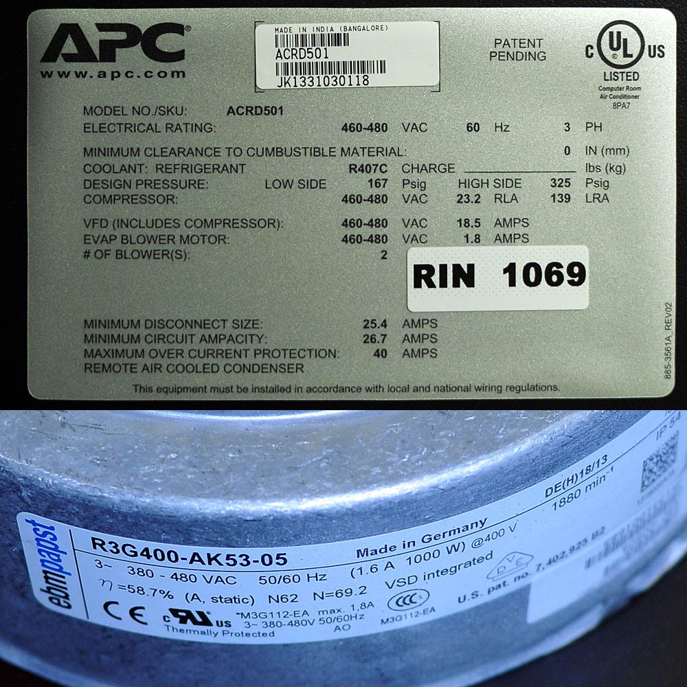 APC ACRD501 InRow RD Airflow Cooling System