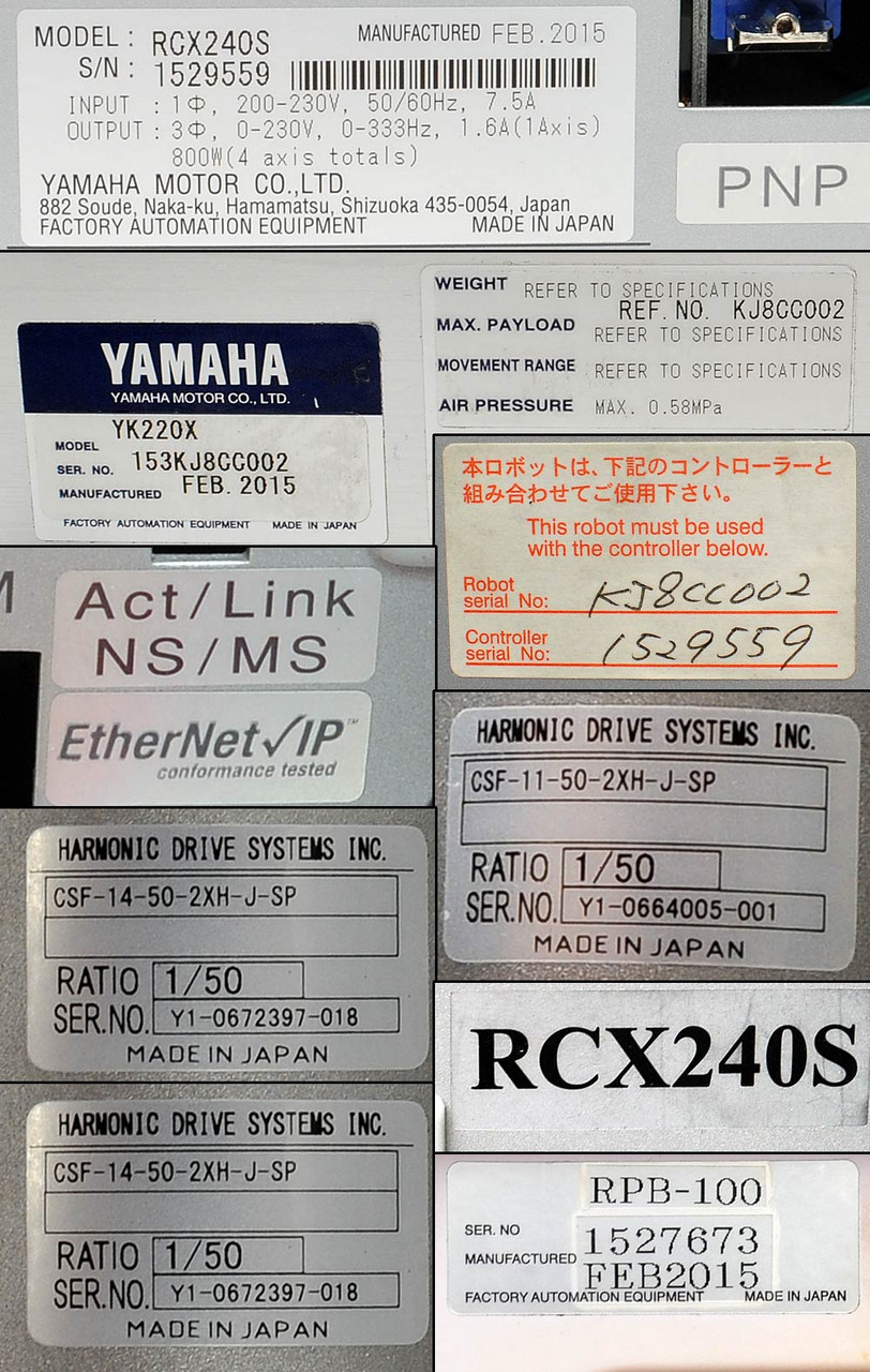 Yamaha YK220X Tiny Cartesian Robot Arm 220mm Reach + RCX240S
