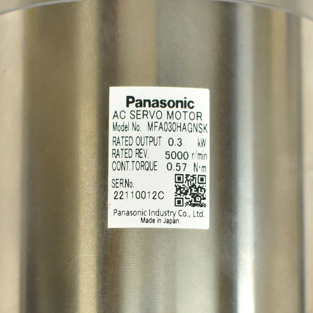 Panasonic MFA030HAGNSK AC Servo Motor 0.3kW/300W 0.57 NM Torque