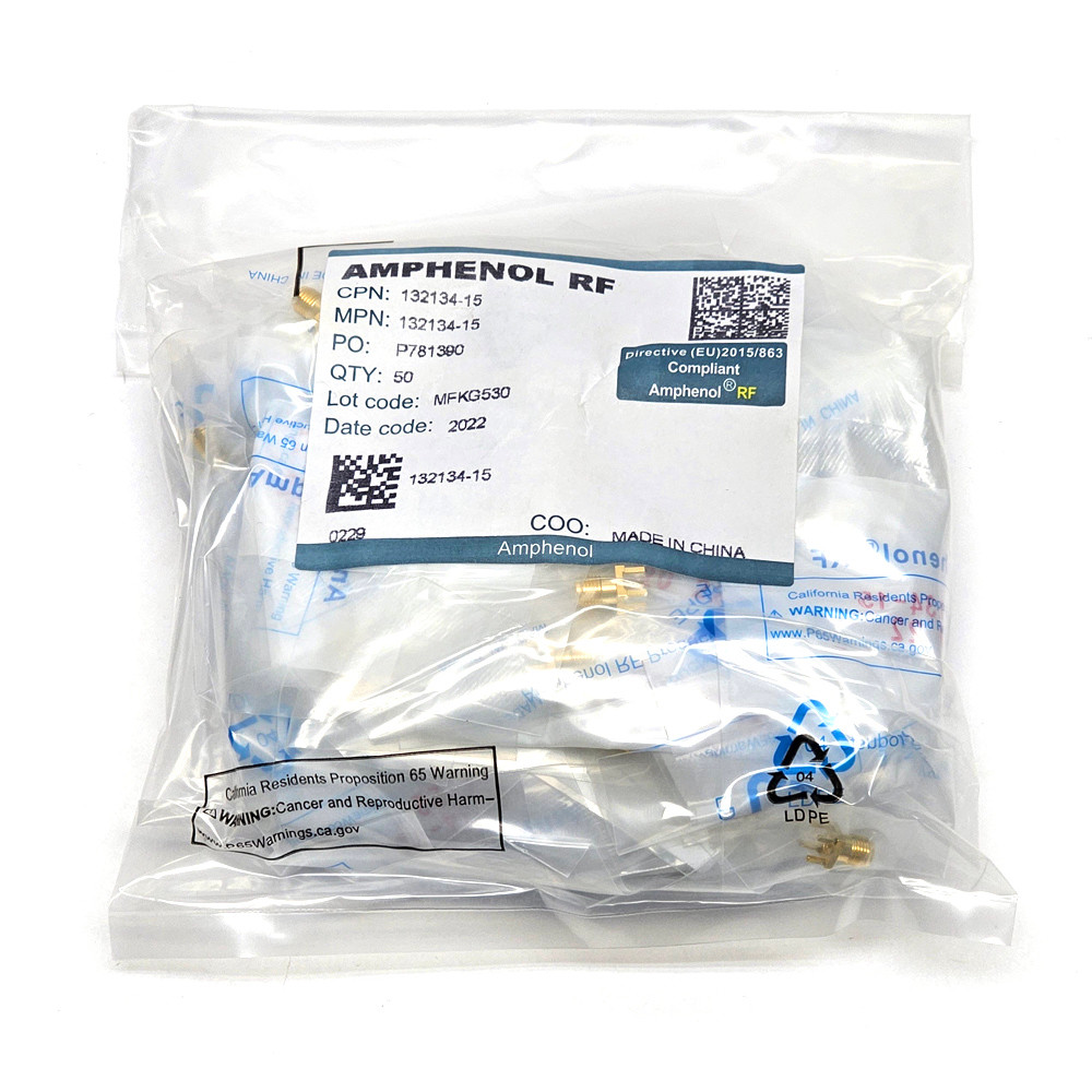 Amphenol 132134-15 RF Straight PCB Connectors 50O (50)
