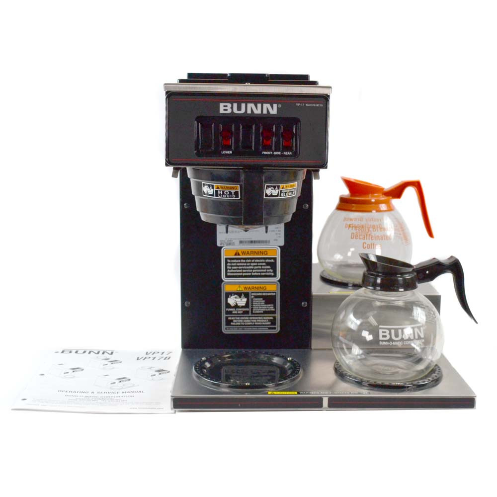 Bunn VP17-3, 3L Black 12 Cup Low Profile Pourover Coffee Brewer with 3  Warmers