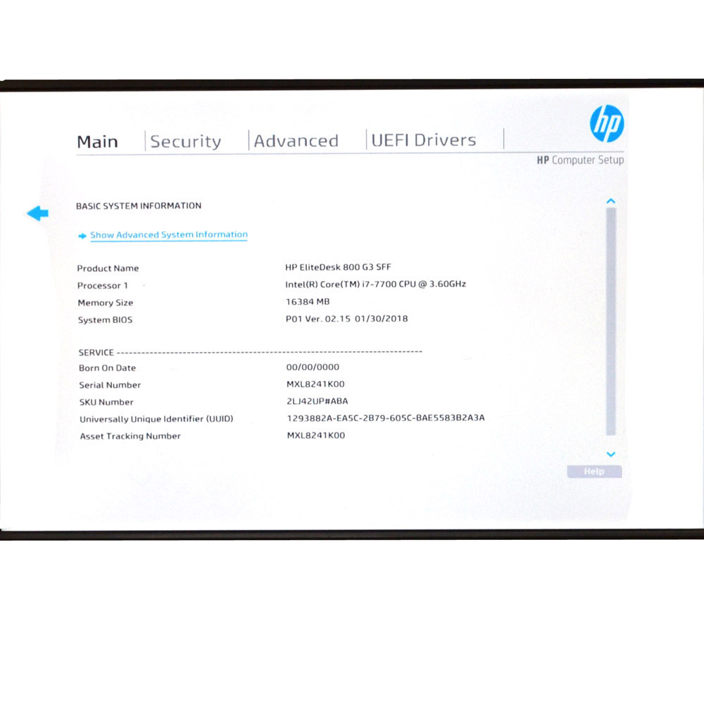 HP EliteDesk 800 G3 SFF Desktop Computer i7-7700 3.60GHz 16GB PC4