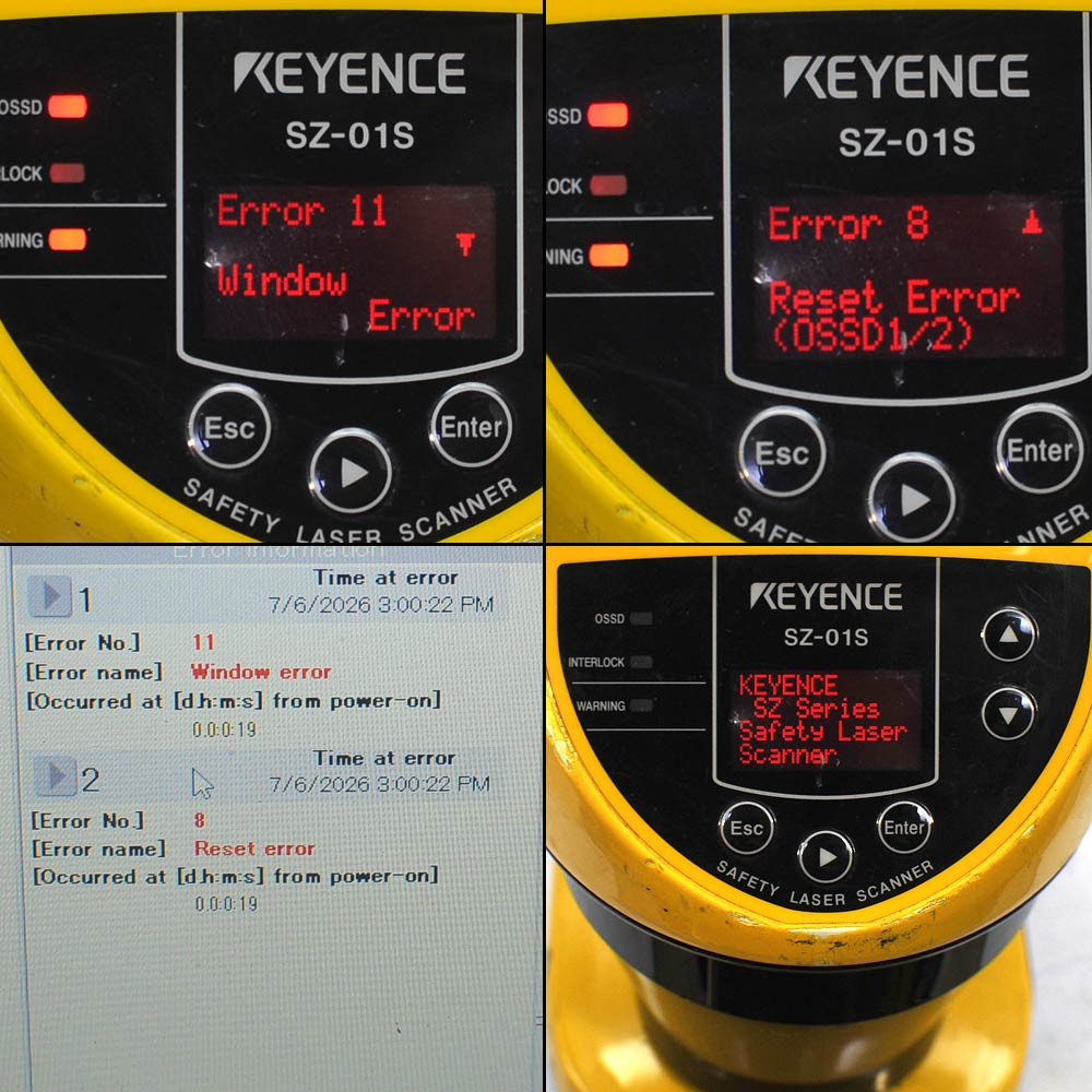 Keyence SZ-01S Safety Laser Area Sensor Works-Ish, Bad Lens - Parts