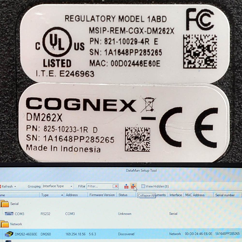 Cognex DM262X Dataman 260 1.2MP Barcode Reader Scanner Head with