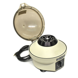 Benchtop centrifuge with its lid open