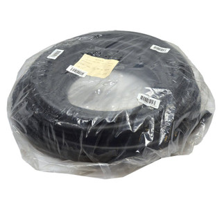 Coil of black rubber hose in wrap