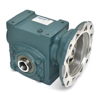Teal right-angle worm gear reducer