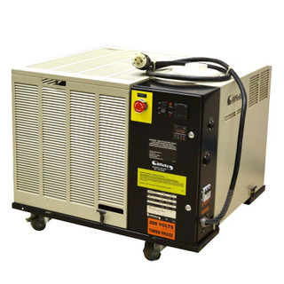 Beige recirculating chiller on caster wheels