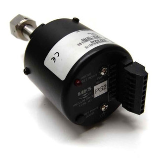 Black round pressure transducer with connector