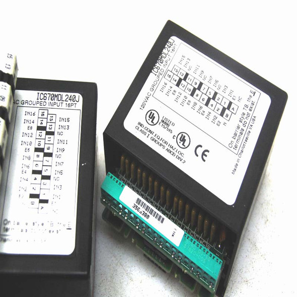 (2) GE Fanuc IC670MDL240J 120VAC 16PT Input Modules w/ IC670CHS002E 2-Tier Base