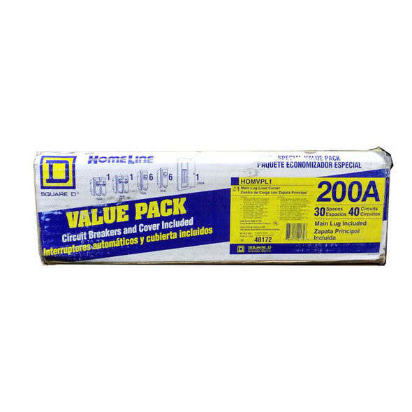 Square D Homeline HOM3040L200TC 200 Amp Main Lug Load Center w/ Circuit Breakers