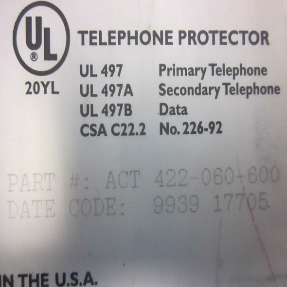 (2) ACT Communications Incorporated 422-060-600 Telephone/Data Line Protectors