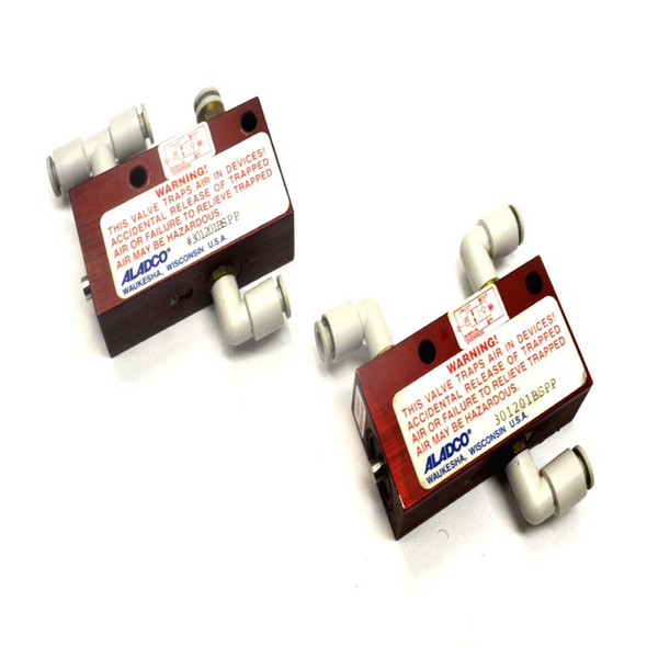Aladco 301201-BSPP Nu-Check Pneumatic Valves - Lot of 2 - Used