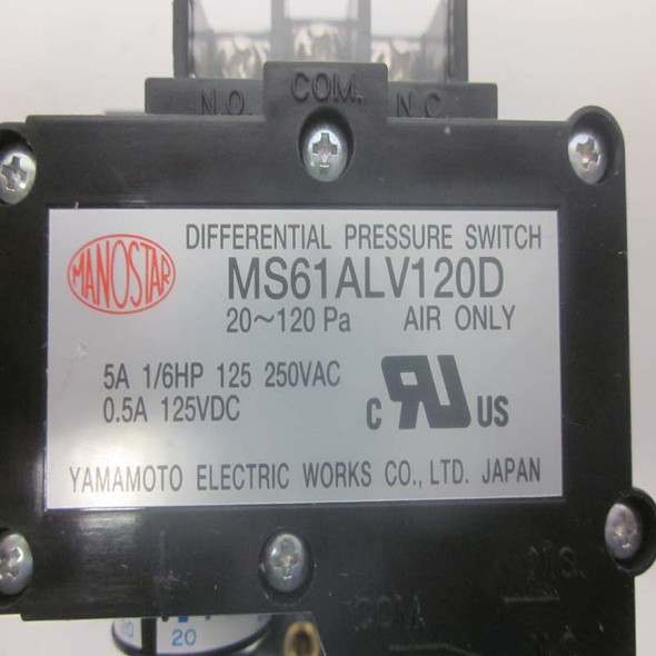 2 Yamamoto Electric Works Manostar MS61ALV120D Differential Pressure Switches