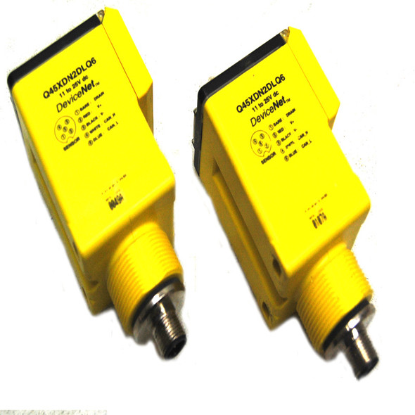 (Lot of 2) Banner Engineering Q45XDN2DLQ6 Diffuse Proximity Sensors 11-25VDC
