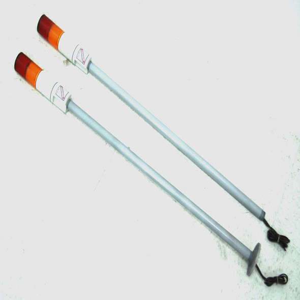 (2) Federal Signal FS MSL2 Microstat Red & Amber Status Indicators w/31.5" Poles