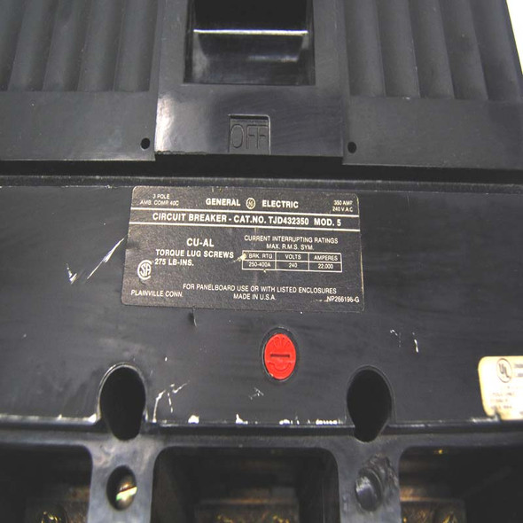 GE General Electric TJD432350 Molded Case 3-Pole 350A Circuit Breaker 240VAC