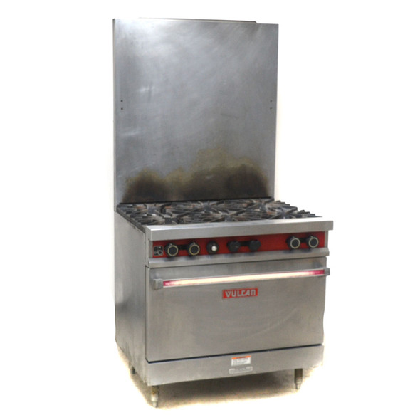Vulcan 36" Commercial Natural Gas 6 Burner Stove Range with Oven Stainless Steel