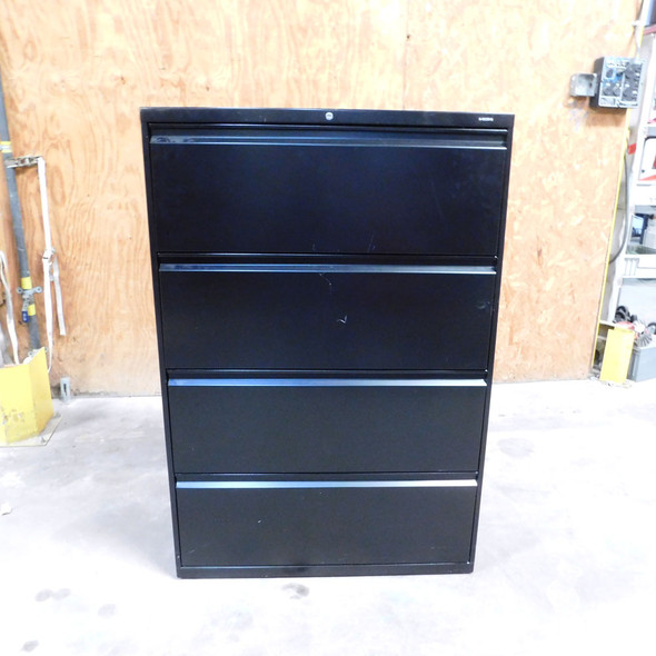 HON Brigade 800 Series 4-Drawer Lateral Filing Cabinet 36"x19"x52-3/4" Black