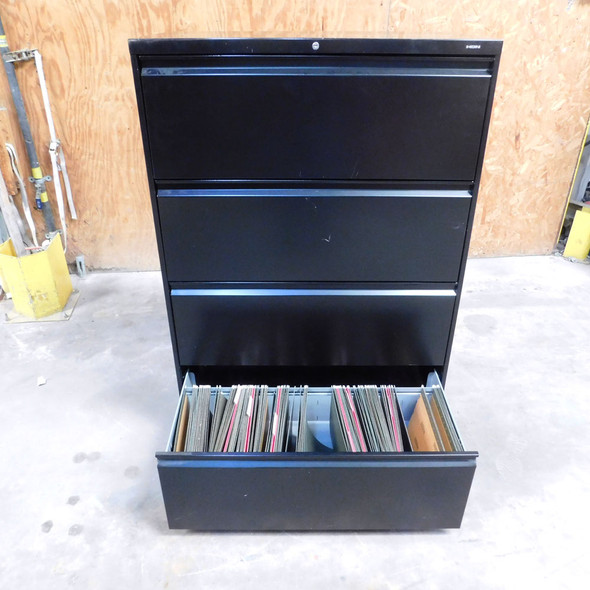 HON Brigade 800 Series 4-Drawer Lateral Filing Cabinet 36"x19"x52-3/4" Black