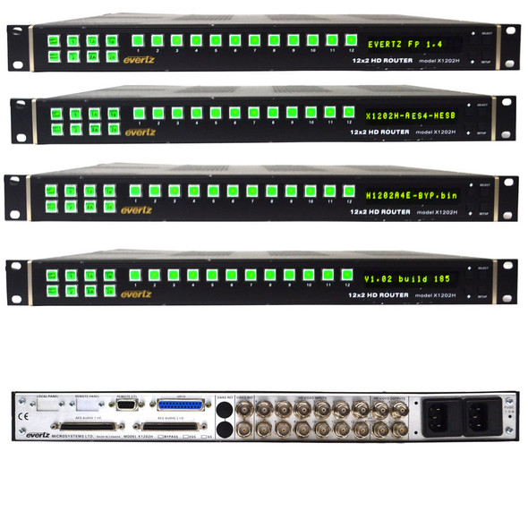 Evertz X-1202H-AES4-HES 12x2 HD Video and Audio Router Evertz X-1202H-AES4-HES 12x2 HD Video and Audio Router