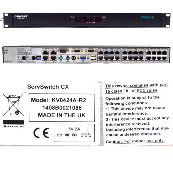 Black Box KV0424A-R2 ServSwitch CX Series KVM Switch Black Box KV0424A-R2 ServSwitch CX Series KVM Switch