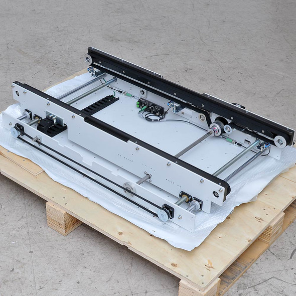 105cm Open-Center 1" Edge Belt Conveyor with Servotronix Motor, Adjustable 105cm Open-Center 1" Edge Belt Conveyor with Servotronix Motor, Adjustable