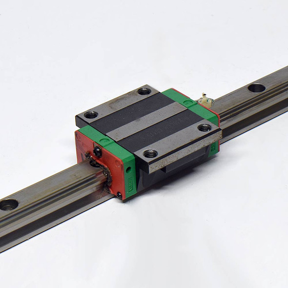 Hiwin HGW30CCH Flange Block Linear Guide Size 30 w/ 1267mm Long x 28mm Wide Rail Hiwin HGW30CCH Flange Block Linear Guide Size 30 w/ 1267mm Long x 28mm Wide Rail