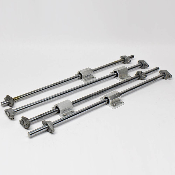 Misumi LHGS12-15 Pillow Block Linear Ball Bearings w/ 500mm Shafts (4) Misumi LHGS12-15 Pillow Block Linear Ball Bearings w/ 500mm Shafts (4)