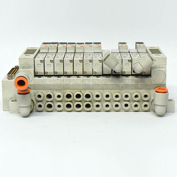 SMC Pneumatics (6) VQ1101-5 (3) VQ1401Y-5 VVQ1000-P-1-C6 W/ Base Mount & Spacer SMC Pneumatics (6) VQ1101-5 (3) VQ1401Y-5 VVQ1000-P-1-C6 W/ Base Mount & Spacer