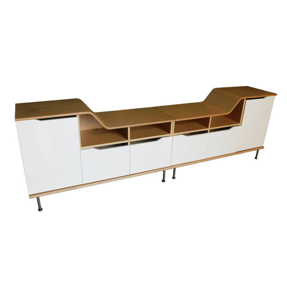 JSI BeSpace Mid Century Modern Credenza TV Console Storage Cabinet