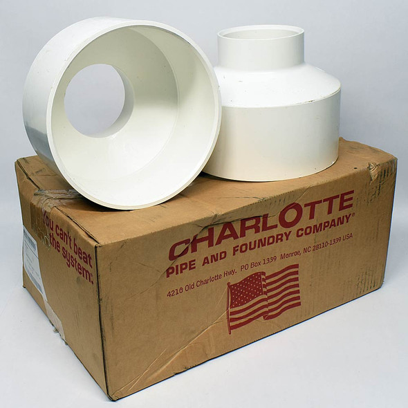 Charlotte Pipe PVC 00102 1850 Increaser/Reducer 8" x 4" (2)