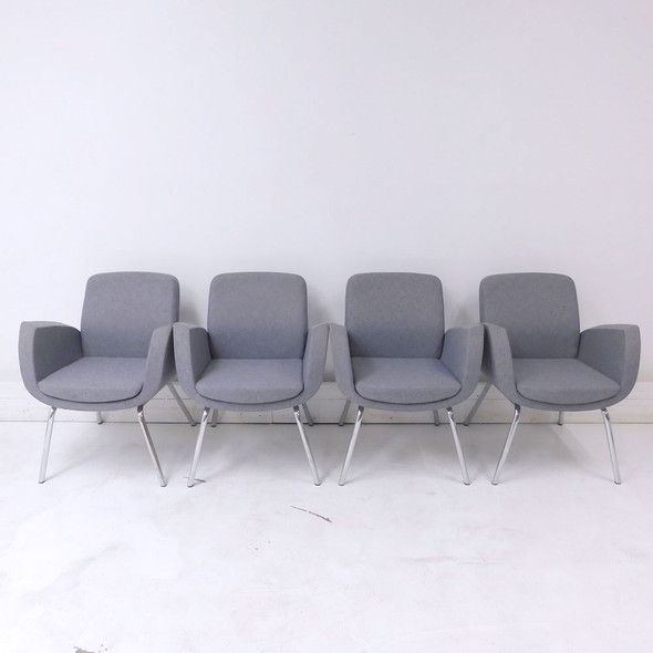 Global Kate 2813 Medium Back Lounge Armchair with Gunmetal Gray Upholstery