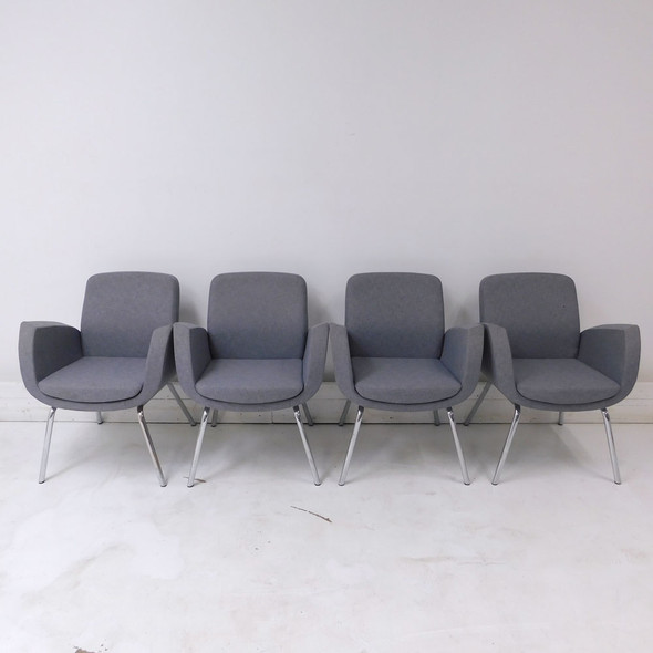 Global Kate 2813 Medium Back Lounge Armchair with Gunmetal Gray Upholstery