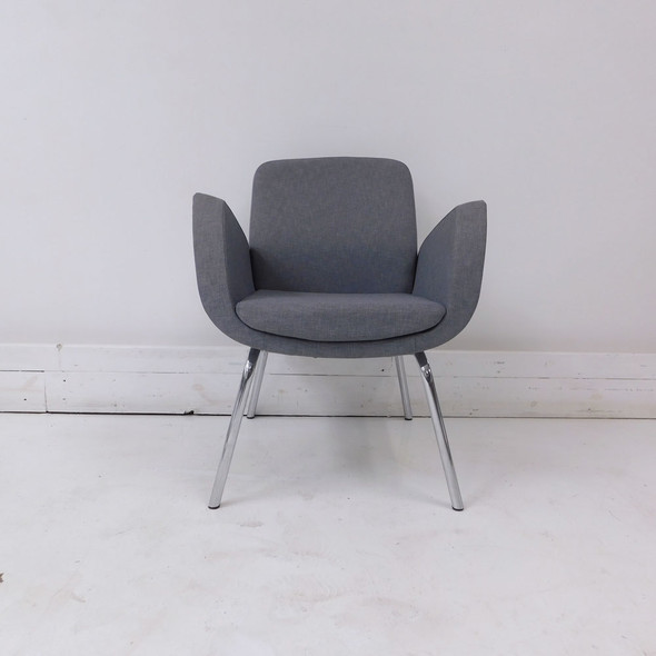 Global Kate 2813 Medium Back Lounge Armchair with Gunmetal Gray Upholstery