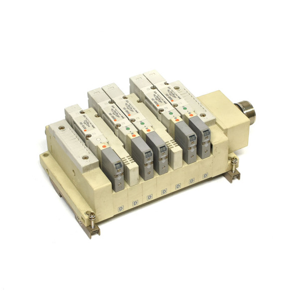 SMC (1) SV2100-5FU & (4) SV2400-5FU Solenoid w/Manifold