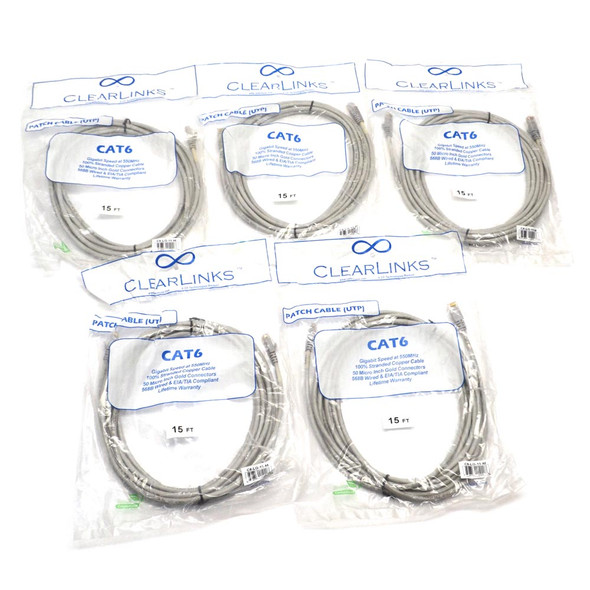 ClearLinks C6-LG-15-M CAT6 Ethernet Patch Cable (5)