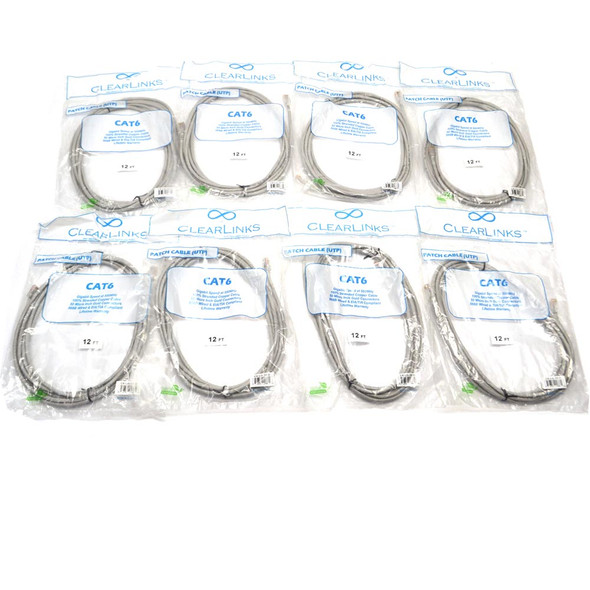ClearLinks C6-LG-12-O 12FT CAT6 Ethernet Patch Cable (8)