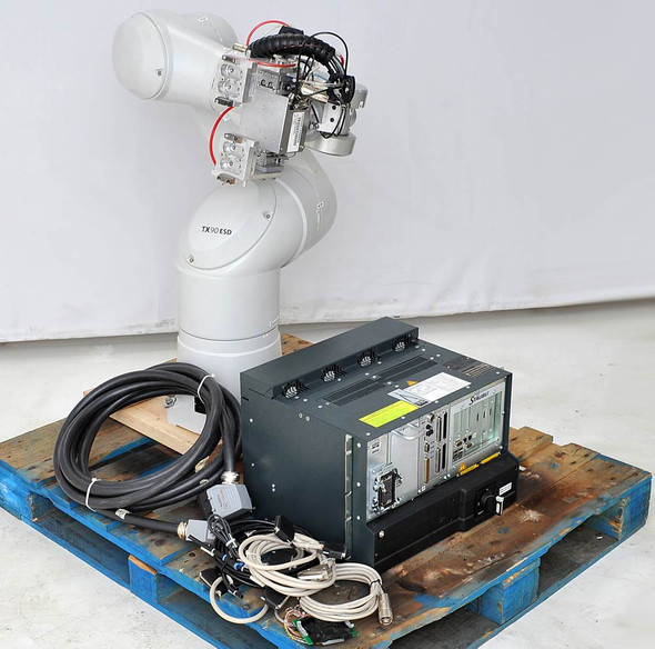 Staubli TX90bmn ESD 6-axis 1m Industrial Robot Arm with CS8 Controller, Cables