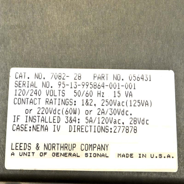Leeds & Northrup 7082-28 Resistivity Analyzer Controller #056431