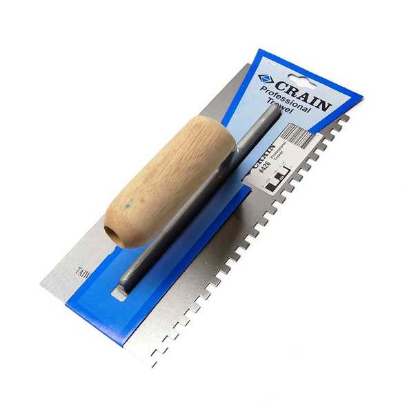 (Lot 10) Crain 426 Flooring Adhesive Trowel 11" x 4.5" Square Notch 1/4” x 1/4”