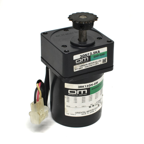 Oriental Motor 3RK15GN-AW K Series Speed Control Motor w/ 3GN12.5KA GearHead
