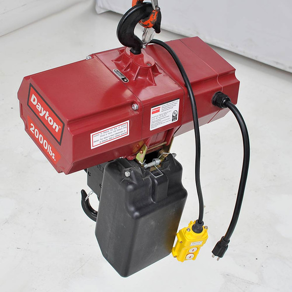 Dayton 2XY33B Chain Hoist 1-Ton 10 ft. Electric 115VAC