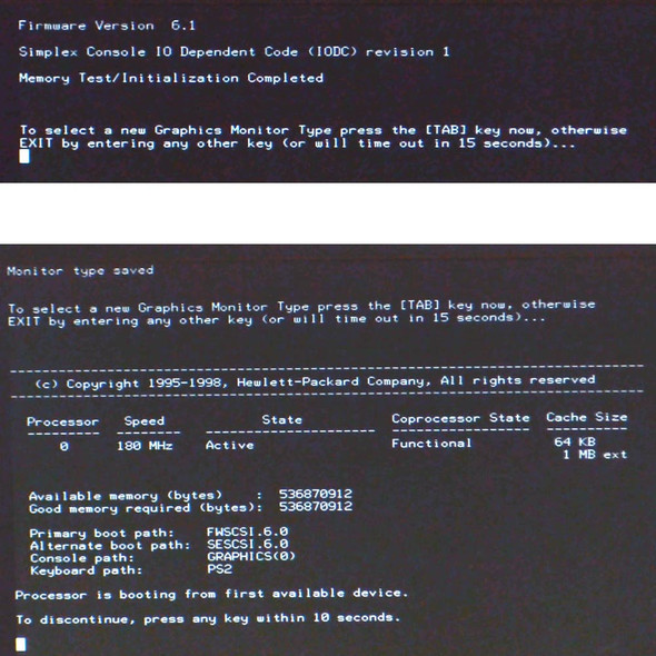 HP 9000 Visualize B180L Workstation A4323A 180MHz 512MB 488-66501 C1539-66002